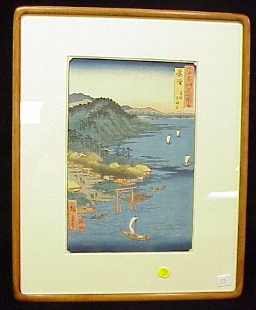 Appraisal: Ando Hiroshige Japanese - color woodblock print Kashima Daijingo in