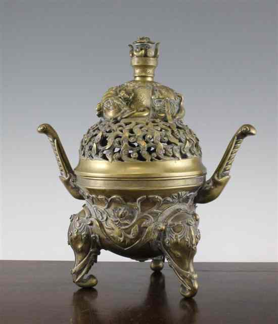 Appraisal: A large Chinese bronze censer and cover in Ming style