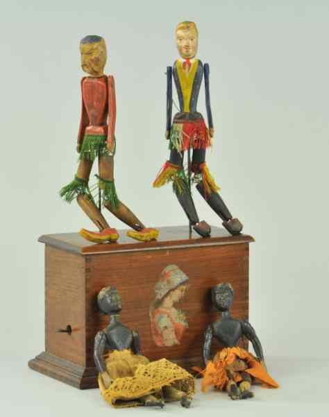 Appraisal: IVES DOUBLE DANCERS Early American toy depicts two hand painted