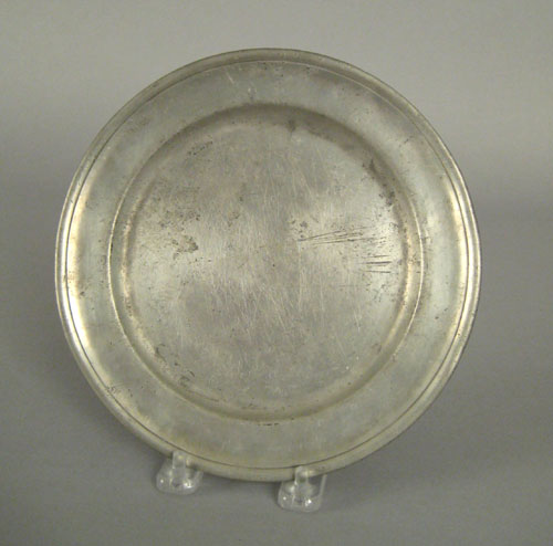 Appraisal: Hartford Connecticut pewter plate late th c bearing the touch