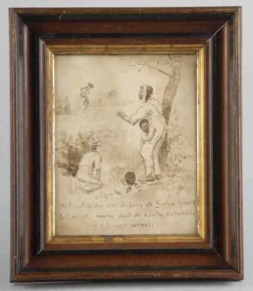 Appraisal: Framed Black Americana Watercolor Description Dated June Some water staining