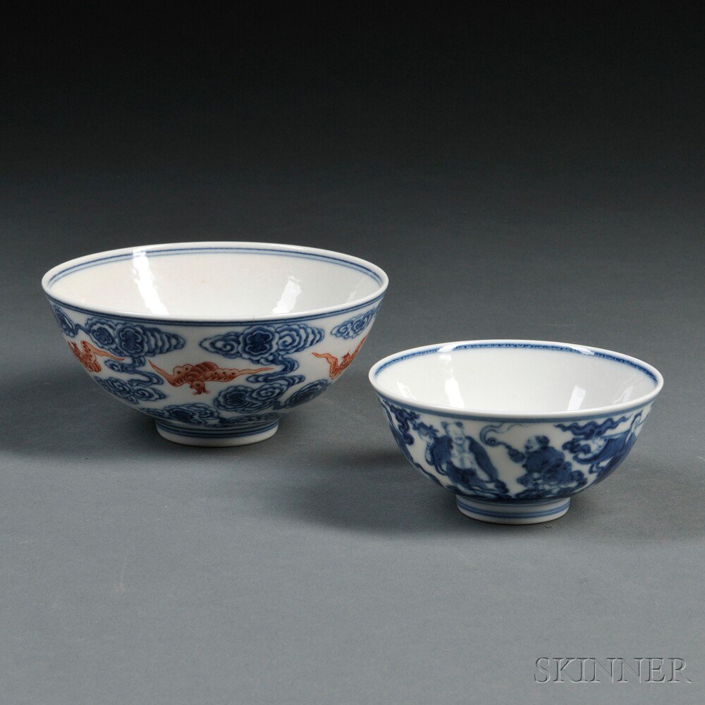 Appraisal: Two Blue and White Bowls China th th century including