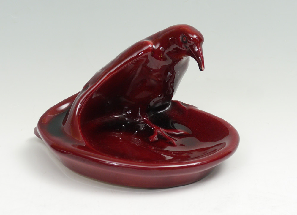 Appraisal: ROOKWOOD POTTERY ROOK TRAY shape unusual ox blood red glaze