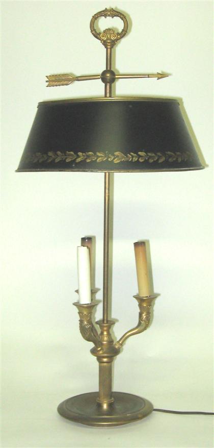 Appraisal: Adjustable bouillete lamp th century With three lights H in