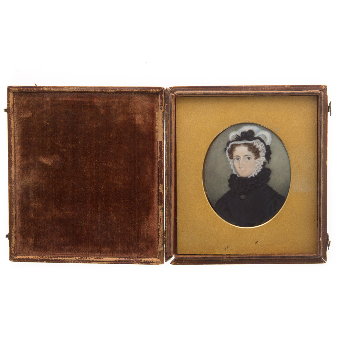 Appraisal: American School th century miniature portrait circa portrait of Sarah