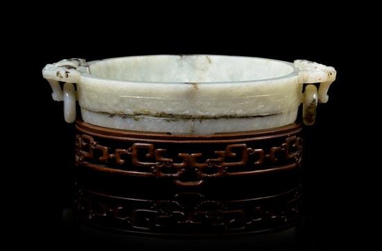 Appraisal: Sale Lot A Chinese White Jade Marriage Bowl th th