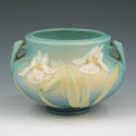 Appraisal: Roseville Iris jardiniere in blue Marked Roseville USA - Mint