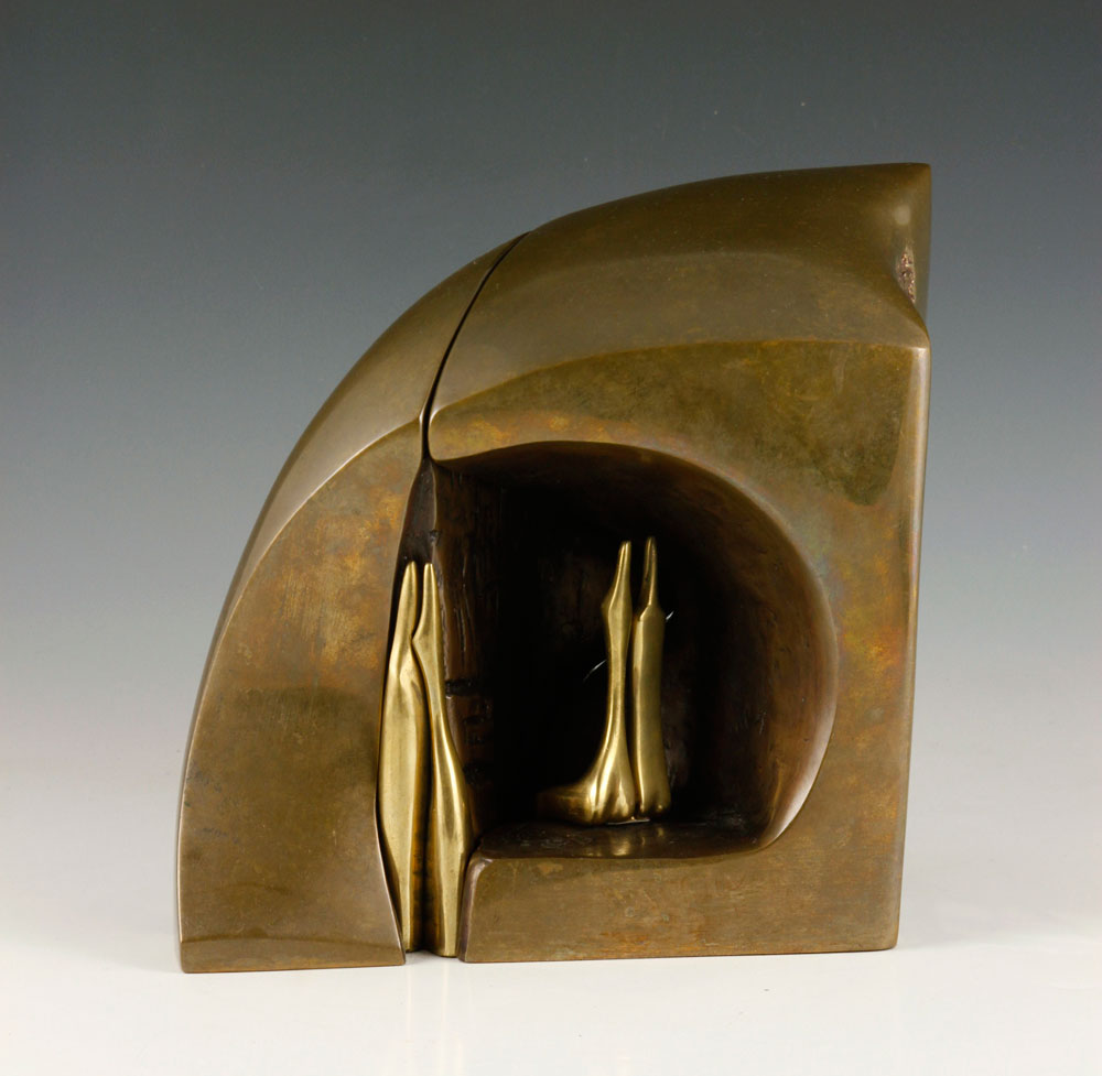 Appraisal: - Bronze Abstract Sculpture Abstract sculpture of interlocking shapes bronze