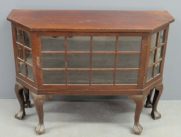 Appraisal: - Chippendale style mahogany and glass display cabinet with ball