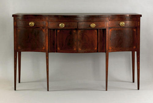 Appraisal: New York Hepplewhite mahogany sideboard ca with a serpentine top