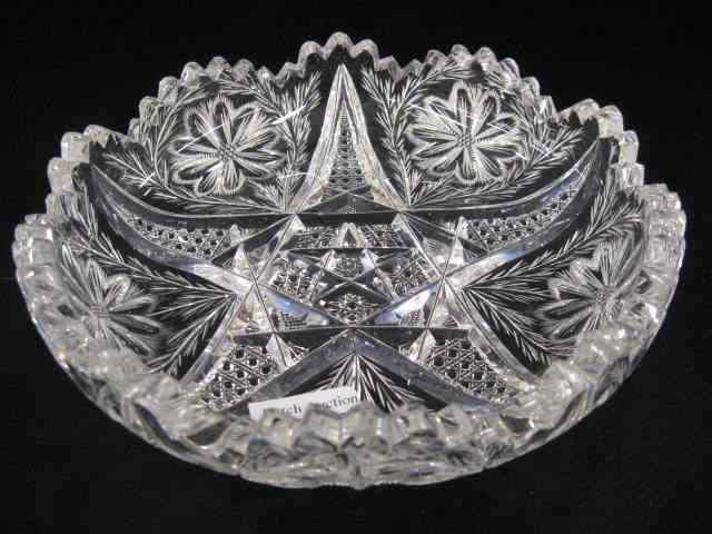 Appraisal: Cut Glass Dish brilliant period five pointed star with floral