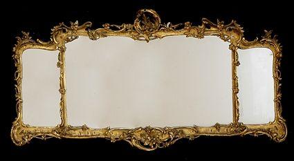 Appraisal: GILTWOOD OVERMANTLE MIRROR The rococo frame set with mirror plates