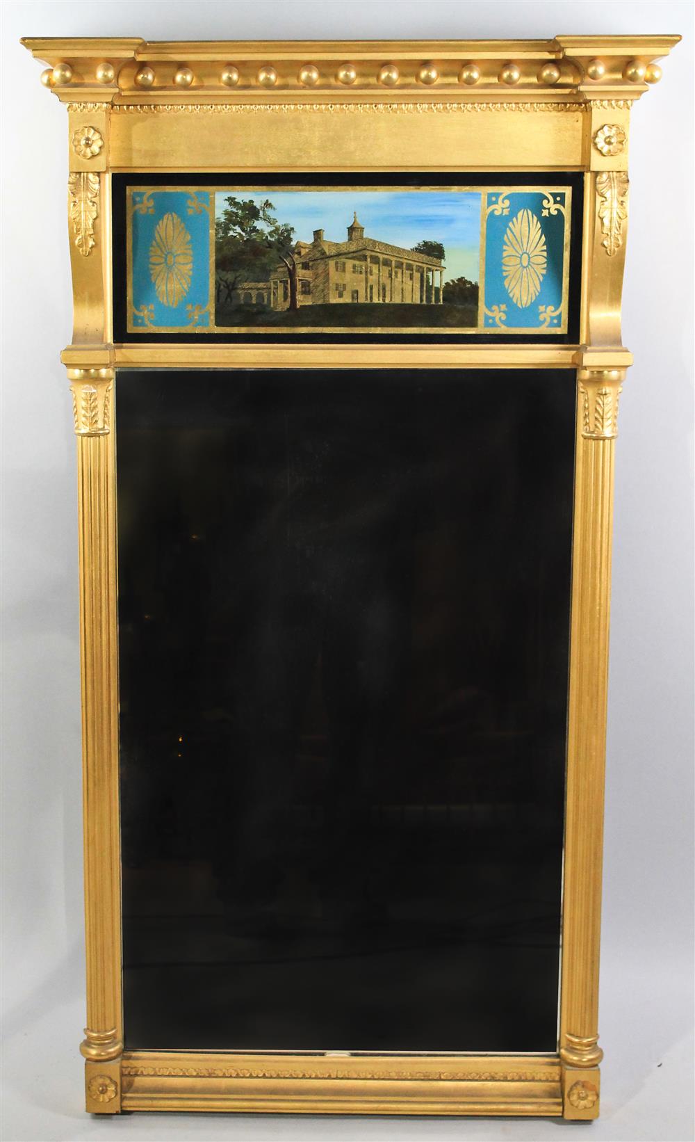 Appraisal: FEDERAL STYLE GILT PIER MIRROR having a molded cornice with