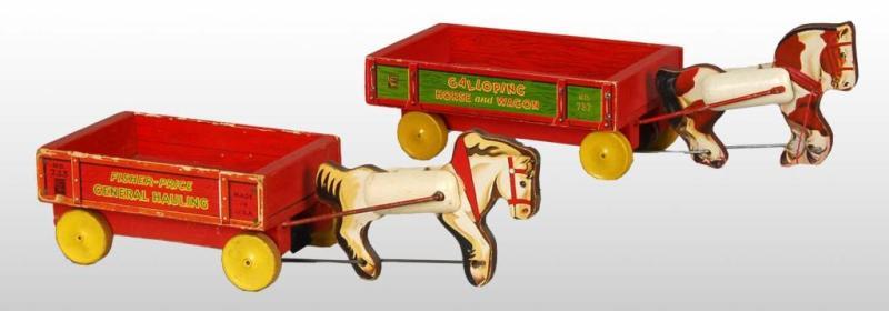 Appraisal: Lot of Fisher Price Horse-Drawn Cart Toys Description American Includes