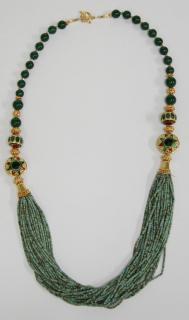 Appraisal: Necklace of Ancient Egyptian Faience Mummy Beads strands suspended from