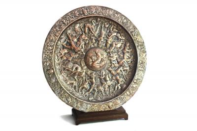 Appraisal: An Elkington electrotype charger depicting the Battle of the Amazons