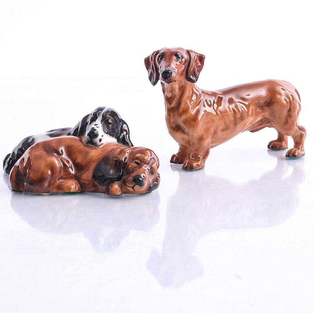 Appraisal: ROYAL DOULTON ANIMALS CHAMPION AND SLEEPING DOGS sleeping Cocker Spaniels