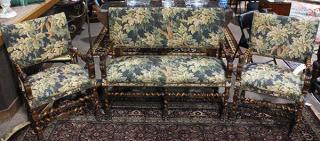 Appraisal: lot of Jacobean style parlor suite circa each having a