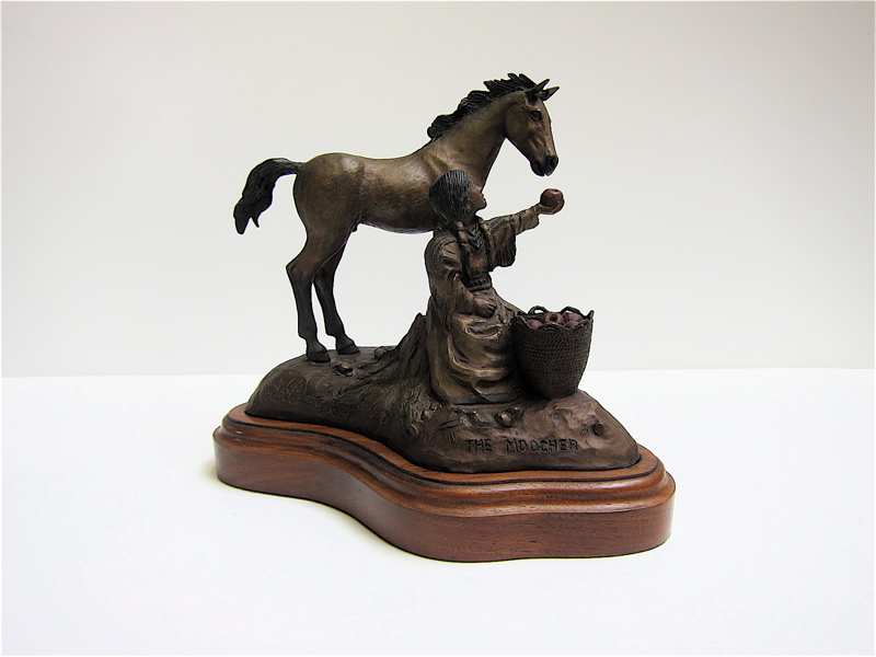 Appraisal: DAVID MANUEL BRONZE SCULPTURE Oregon born The Moocher depicting a