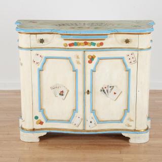 Appraisal: Victorian style trompe l eil cabinet Victorian style trompe l