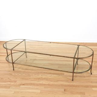 Appraisal: Maison Bagues style gilt bronze glass coffee table Maison Bagues