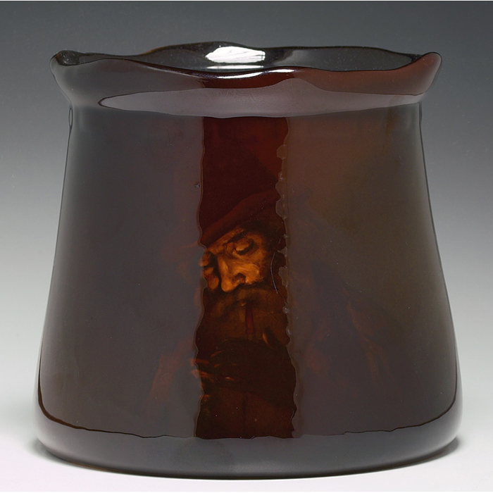 Appraisal: Rookwood humidor Standard glaze with a nicely painted man lighting