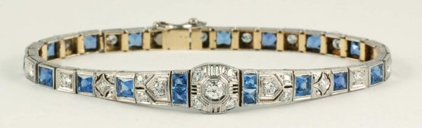 Appraisal: Art Deco bracelet with platinum top on white and gold