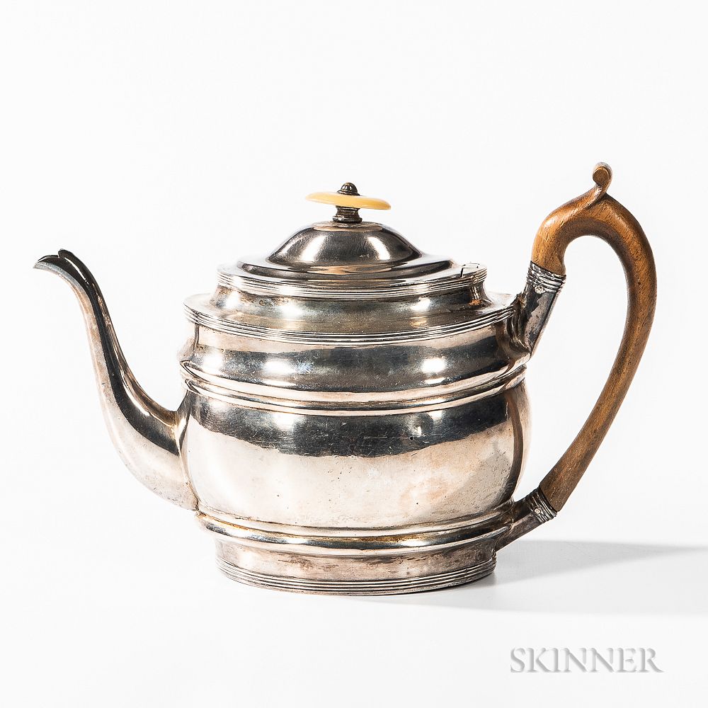 Appraisal: George III Sterling Silver Teapot George III Sterling Silver Teapot