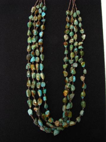 Appraisal: A Santa Domingo -strand turquoise and Heshi shell necklace ''