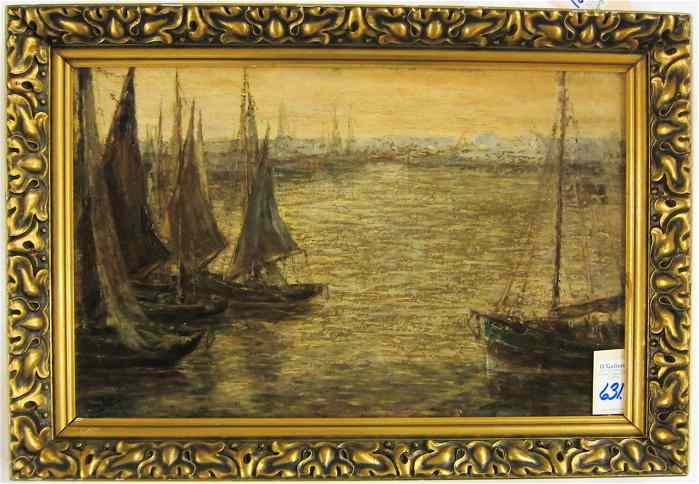 Appraisal: LOUIS JOTTHIER OIL on mahogany wood panel Dutch - Fishing