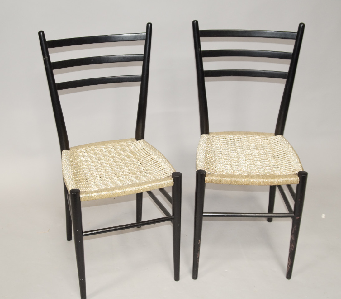 Appraisal: A pair of Gio Ponti Superleggera side chairs with factory