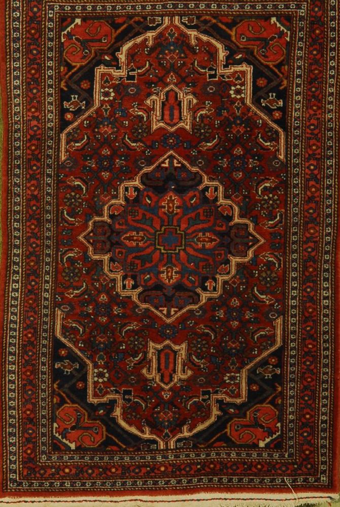 Appraisal: ORIENTAL RUG BIDJAR ' x ' Central medallion of blues