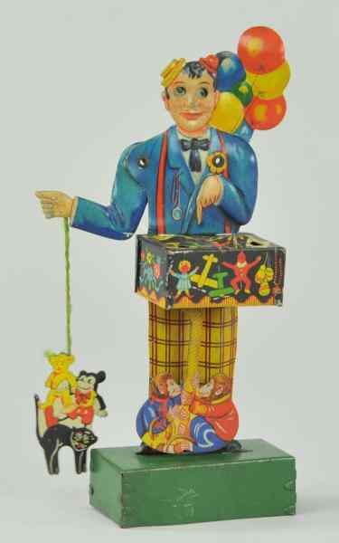 Appraisal: THE TOY PEDDLER Kellermann Germany lithographed tin depicts a carnival