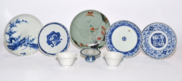 Appraisal: A Japanese blue and white Arita shallow dishlate th Centurydecorated