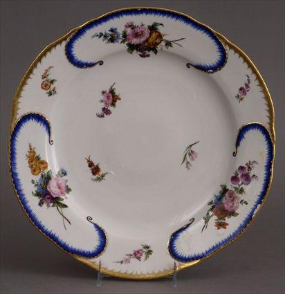 Appraisal: RUSSIAN PORCELAIN CHARGER With underglaze blue crowned cypher of Alexander