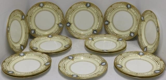 Appraisal: SET OF MINTON PLATES DIAMETER MARKEDPA APPLIED GOLD PAINTED MARK