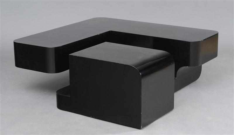 Appraisal: BLACK LACQUER COFFEE TABLE POSSIBLY BY GARY GUTTERMAN x x