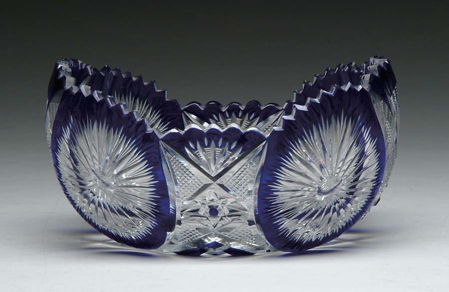 Appraisal: COBALT BLUE CUT TO CLEAR BOWL Wonderful cobalt cut to