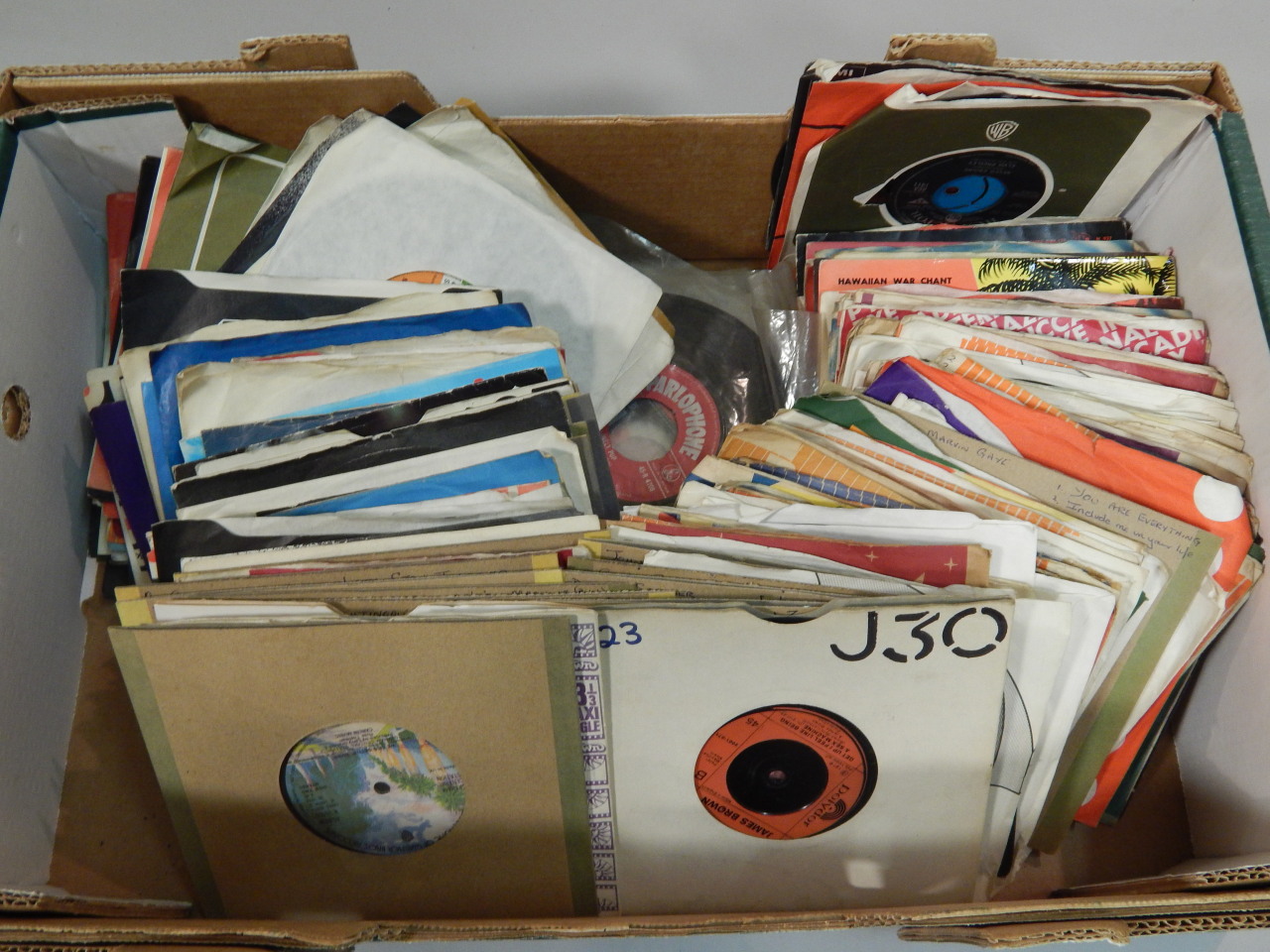 Appraisal: A large quantity of singles and a box containing LP's