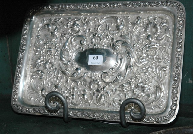 Appraisal: AN EDWARDIAN STERLING SILVER TRAY Maker's mark A G G