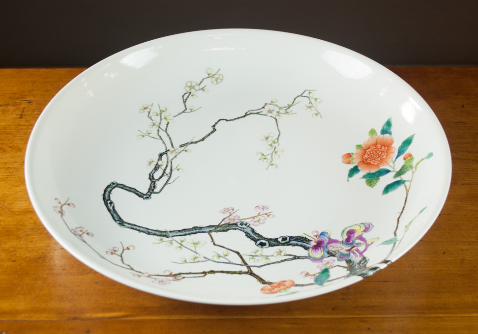 Appraisal: CHINESE FAMILLE ROSE PORCELAIN CHARGER with Cross Edge design of