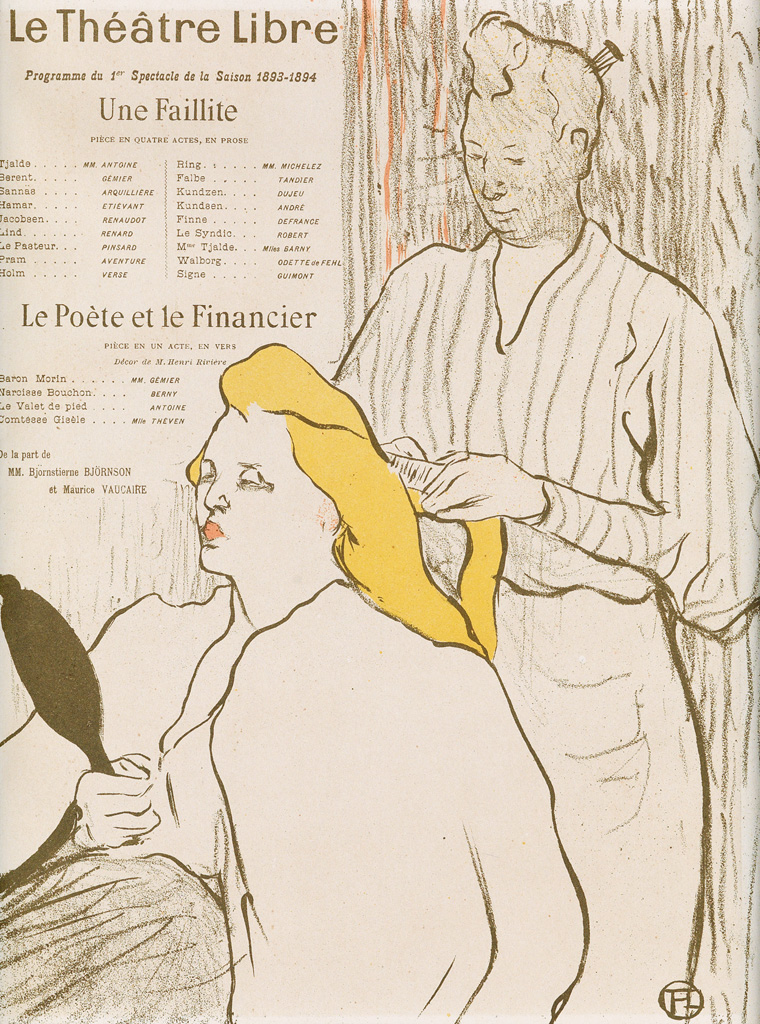 Appraisal: HENRI TOULOUSE-LAUTREC La Coiffure Programme du Th tre Libre Color