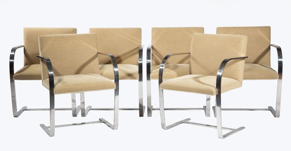 Appraisal: Six Ludwig Mies van der Rohe Brno Armchairs en suite