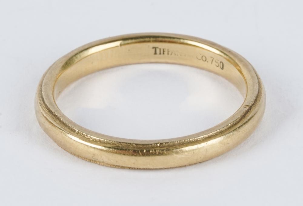 Appraisal: TIFFANY CO KARAT YELLOW GOLD BAND RINGsize - grams Condition