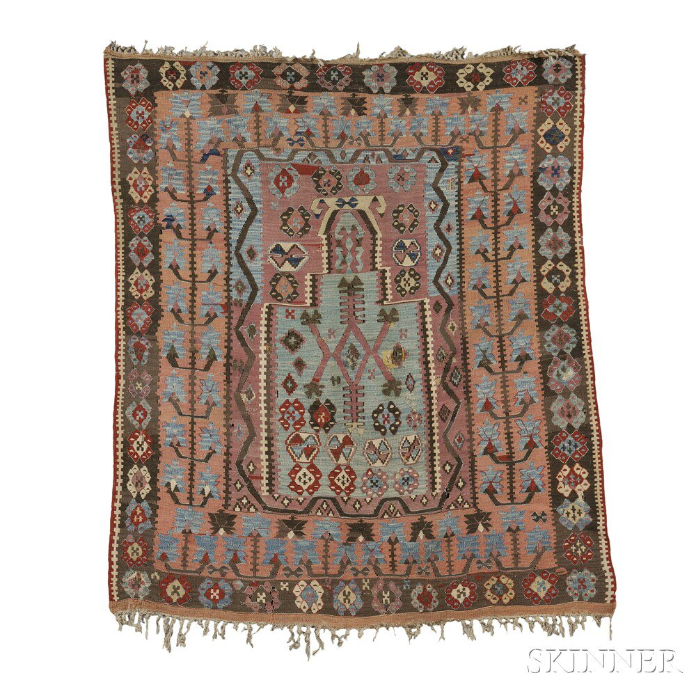 Appraisal: Erzerum Prayer Kilim Eastern Anatolia late th century the abrashed