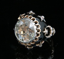 Appraisal: An Edwardian Rose Cut Diamond Enamel Ring An amazing Edwardian