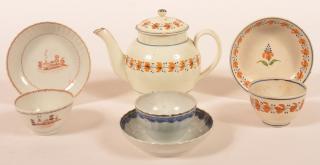 Appraisal: Soft Paste China Lot Leeds Teapot and mating cup and