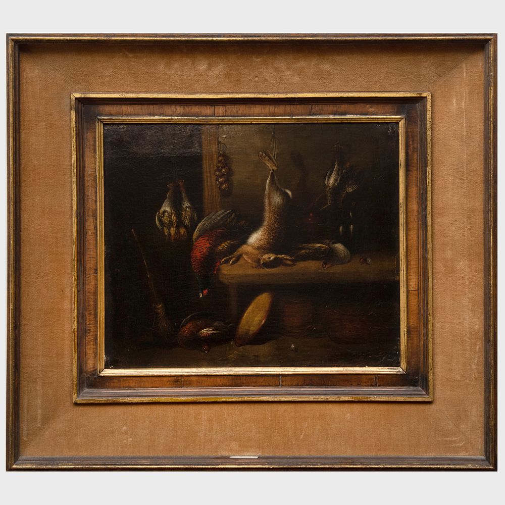 Appraisal: European School Still Life with Hare Oil on canvas unsigned