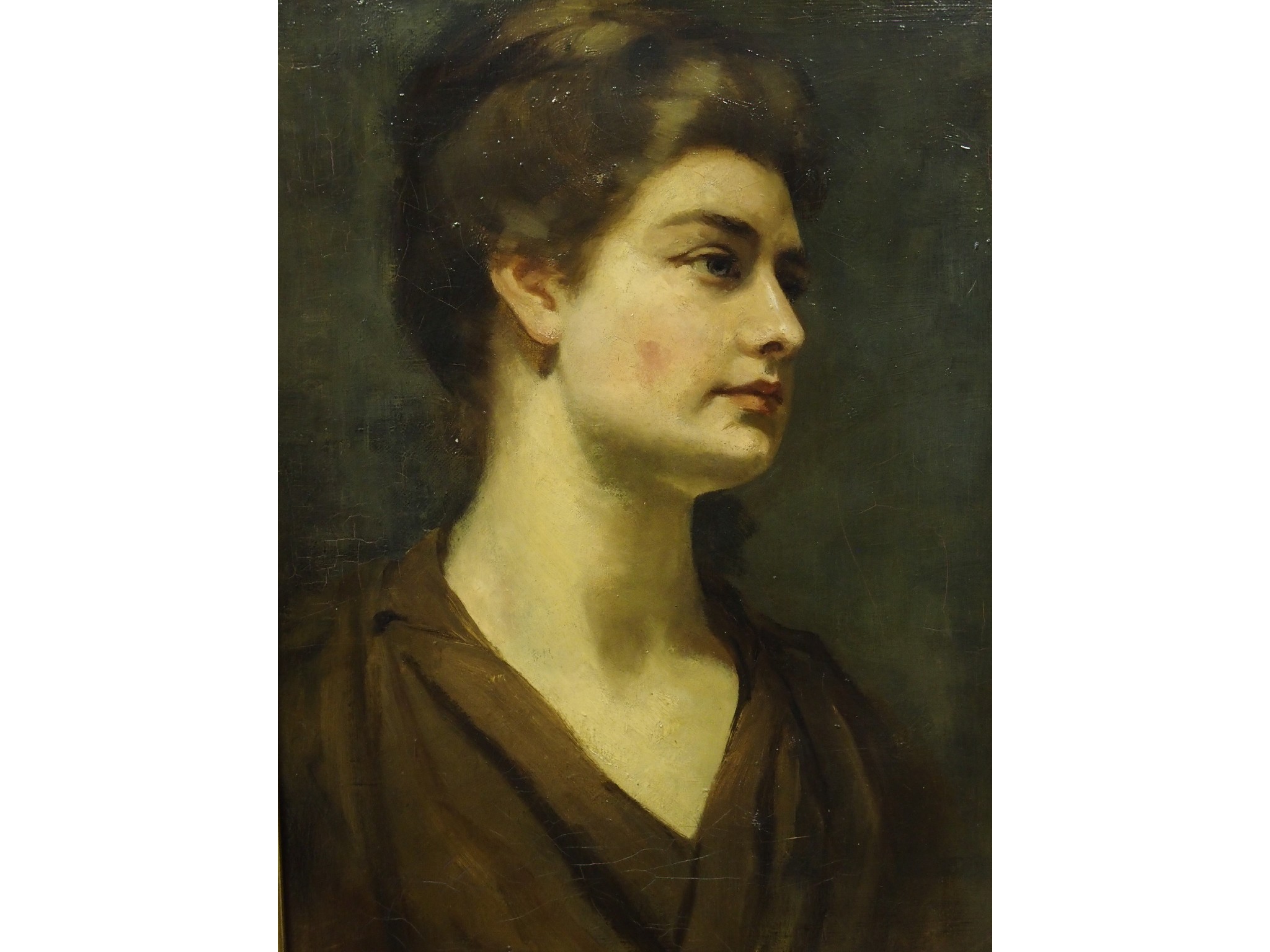 Appraisal: SCOTTISH SCHOOL Late th Century PORTRAIT OF A YOUNG WOMANOil