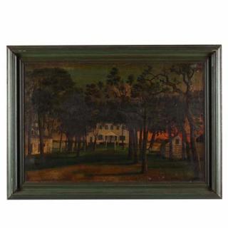 Appraisal: Southern Folk Art Painting of Edge Hill on Bradley's Creek